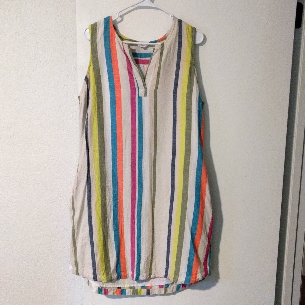 Time & Tru Striped Canvas Dress